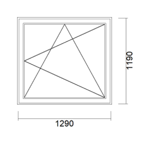 VINDU 3-LAGS GLASS, 1290X1190