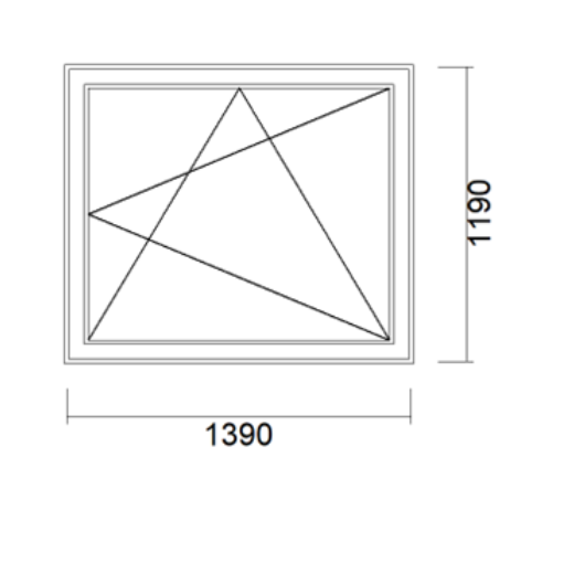 VINDU 3-LAGS GLASS, 1390X1190