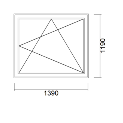 VINDU 3-LAGS GLASS, 1390X1190