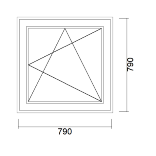 VINDU 3-LAGS GLASS, 790X790