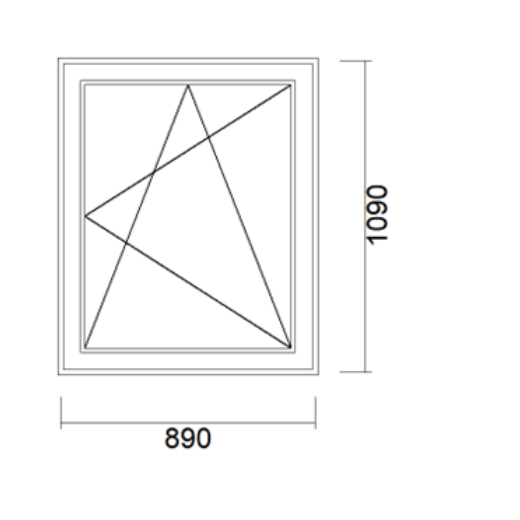 VINDU 3-LAGS GLASS, 890X1090