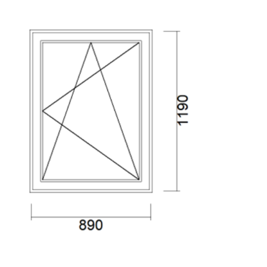VINDU 3-LAGS GLASS, 890X1190