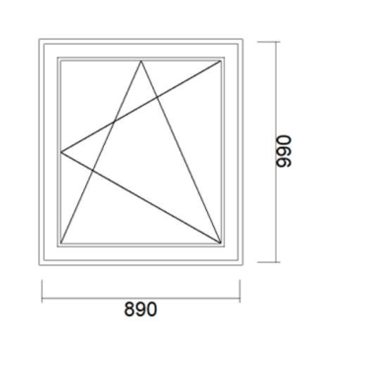 VINDU 3-LAGS GLASS, 890X990