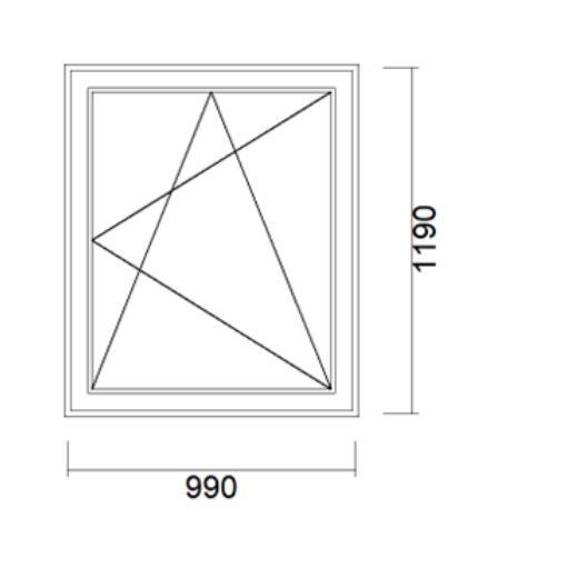 VINDU 3-LAGS GLASS, 990X1190