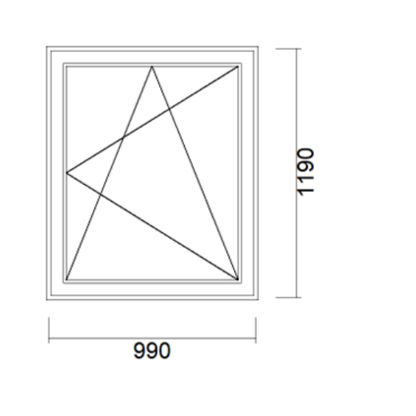 VINDU 3-LAGS GLASS, 990X1190