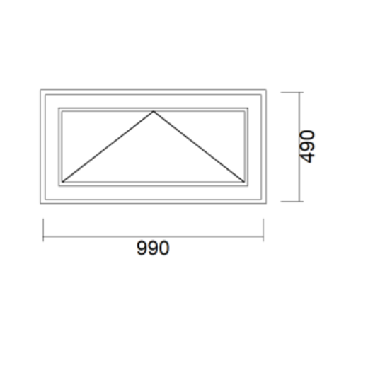 VINDU 3-LAGS GLASS, 990X490