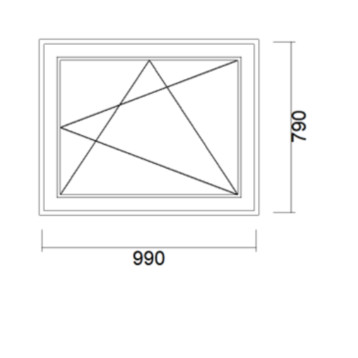 VINDU 3-LAGS GLASS, 990X790