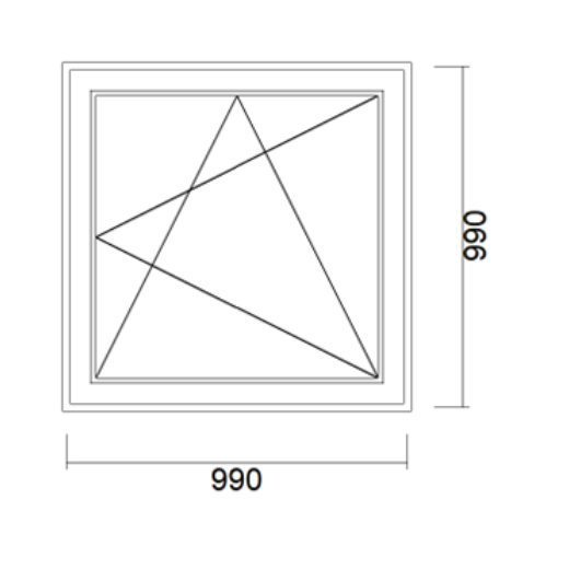 VINDU 3-LAGS GLASS, 990X990