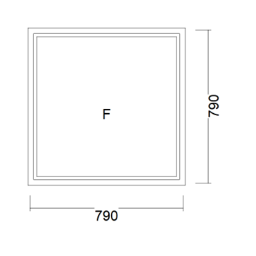 VINDU FASTKARM 3-LAGS GLASS, 790X790