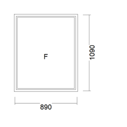 VINDU FASTKARM 3-LAGS GLASS, 890X1090