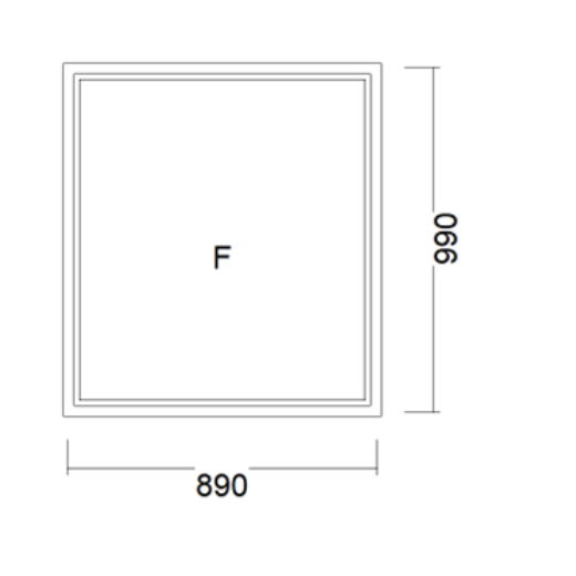 VINDU FASTKARM 3-LAGS GLASS, 890X990