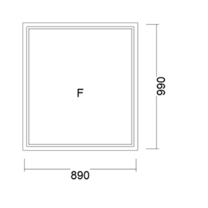 VINDU FASTKARM 3-LAGS GLASS, 890X990