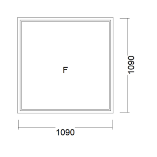 VINDU FASTKARM 3-LAGS GLASS, 1090X1090