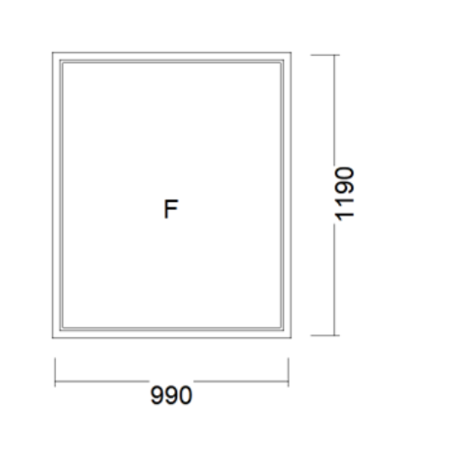 VINDU FASTKARM 3-LAGS GLASS, 990X1190
