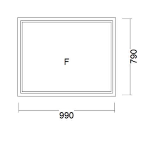 VINDU FASTKARM 3-LAGS GLASS, 990X790